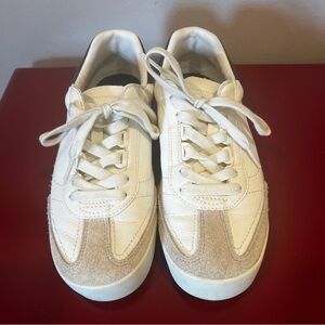 White and Tan Sneakers